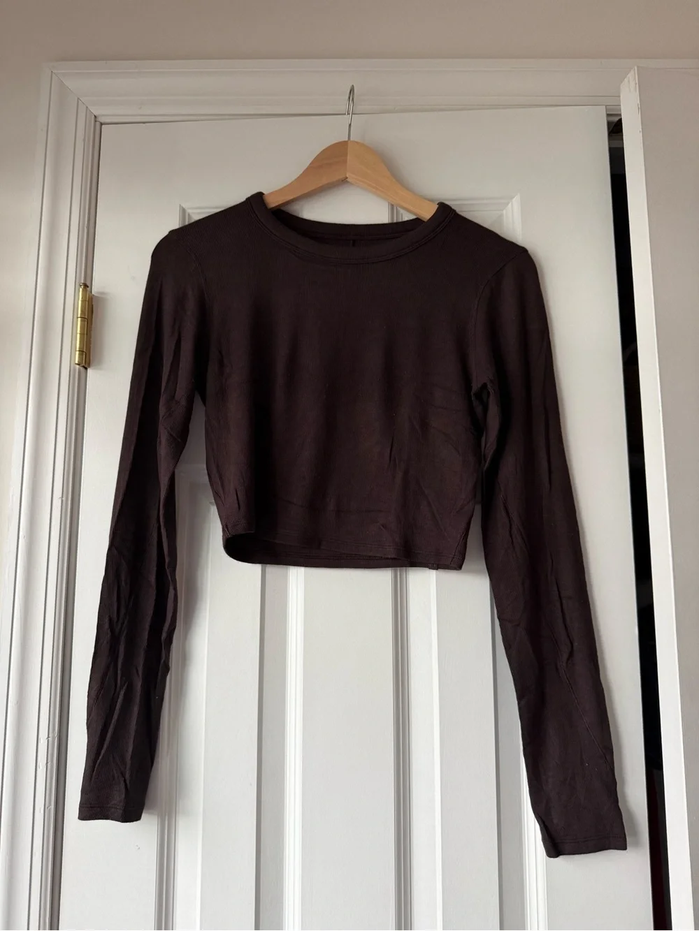 Lululemon Hold Tight Straight Hem Cropped Long Sleeve Sequoia